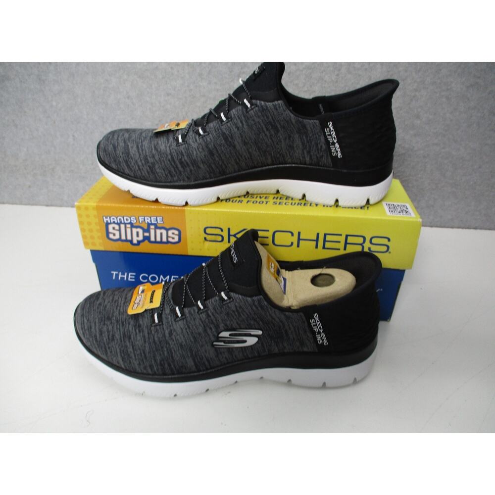 Skechers Slip-ins Summits Bungee Shoes Dazzling Haze Black White Womens Sz 9 - Picture 2 of 8